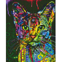 Кошка цветная Алмазная вышивка мозаика без подрамника