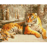  Тигр в зимнем лесу Алмазная вышивка мозаика без подрамника GJW5188