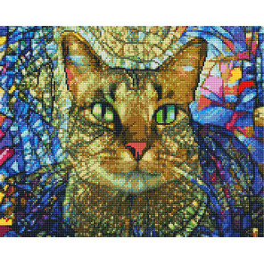  Кошка мозайка Алмазная вышивка мозаика без подрамника GJW5522