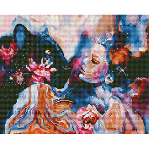  Пантера и девушка Алмазная вышивка мозаика без подрамника GJW5557