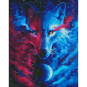 Красно-синий волк Алмазная вышивка мозаика без подрамника GJW5548