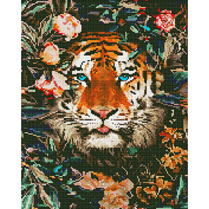  Тигр с голубыми глазами Алмазная вышивка мозаика без подрамника GJW5563