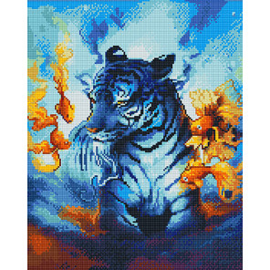  Синий тигр Алмазная вышивка мозаика без подрамника GJW5561