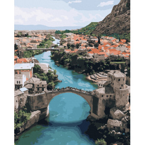  Мостар. Босния и Герцеговина Раскраска картина по номерам на холсте ZX 43348
