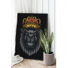 Темный лев в золотой короне / Животные 80х100 см Раскраска картина по номерам на холсте с металлической краской