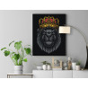 Темный лев в золотой короне / Животные 80х100 см Раскраска картина по номерам на холсте с металлической краской