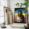  Лев в майке с золотой цепью / Животные Раскраска картина по номерам на холсте с металлической краской AAAA-C0111