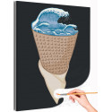 Мороженое Морская волна Раскраска картина по номерам на холсте