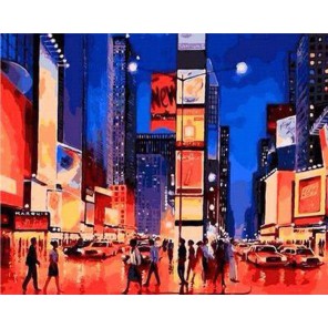 Таймс сквер Раскраска по номерам акриловыми красками на холсте Живопись по номерам (Paintboy)
