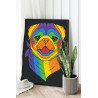  Радужный мопс / Животные / Собаки Раскраска картина по номерам на холсте AAAA-C0230