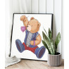 Медвежонок с сердечком Любовь Мишка Тедди Для детей Детские Для девочек Животные Раскраска картина по номерам на холсте