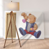 Медвежонок с сердечком Любовь Мишка Тедди Для детей Детские Для девочек Животные Раскраска картина по номерам на холсте
