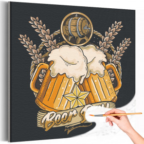День пива Напитки Праздник Раскраска картина по номерам на холсте
