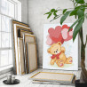 Медвежонок с шариками сердечками Любовь Мишка Тедди Для детей Детские Для девочек Животные 75х100 Раскраска картина по номерам н