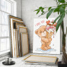 Медвежонок с мороженым Любовь Мишка Тедди Для детей Детские Для девочек Животные Раскраска картина по номерам на холсте