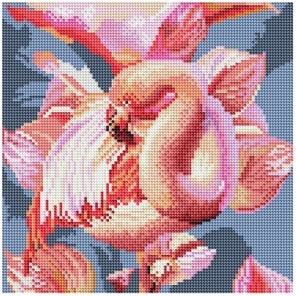 Розовый фламинго Алмазная вышивка (мозаика) стразами Molly