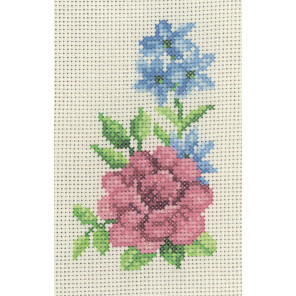  Роза и голубые цветы Набор для вышивания Permin 13-1136