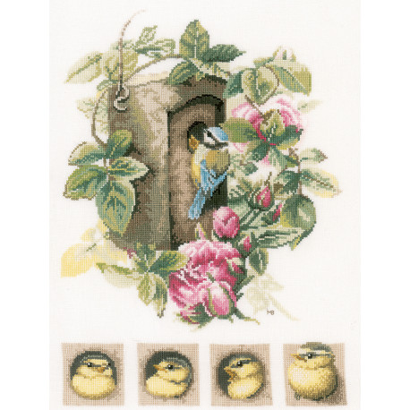  Birdhouse with roses Набор для вышивания LanArte PN-0008031