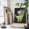 Веселый динозавр меломан Животные Для детей Детские Для мальчиков для девочек 60х80 Раскраска картина по номерам на холсте