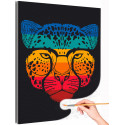 Цветной гепард / Животные Раскраска картина по номерам на холсте с неоновой краской