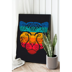Цветной гепард / Животные 60х80 Раскраска картина по номерам на холсте