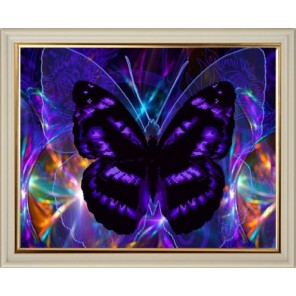 Область выкладки Бабочка Алмазная частичная вышивка мозаика на подрамнике Color Kit