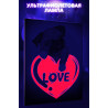 Мопс с сердцем Любовь Собака Пес Животные День влюбленных 60х80 Раскраска картина по номерам на холсте с неоновой краской