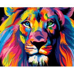 Радужный лев Алмазная вышивка мозаика Iteso