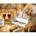 Белоснежный рояль Раскраска ( картина ) по номерам на холсте Iteso
