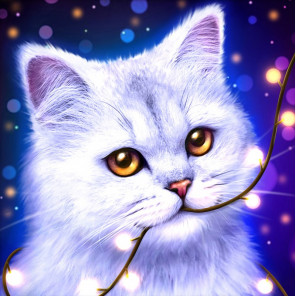  Кот и лампочки Алмазная вышивка мозаика Алмазная живопись АЖ-4162