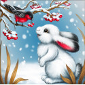 Кролик и снегирь Алмазная вышивка мозаика Алмазная живопись