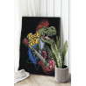Динозавр с гитарой Музыка Животные Рок 80х100 Раскраска картина по номерам на холсте