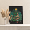  Ленивец на елке / Животные / Новый год Раскраска картина по номерам на холсте AAAA-C0116
