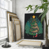 Ленивец на елке / Животные / Новый год 100х125 см Раскраска картина по номерам на холсте