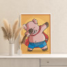 Супер хрюшка танцует Животные Свинка Поросенок Dabbing Для детей Детские Раскраска картина по номерам на холсте
