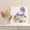 Фиолетовый дино в яйце Динозавр Животные Для детей Детские Для девочек Для мальчиков Для малышей 80х80 Раскраска картина по номе