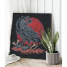 Ворон с кулоном Мифология птицы Раскраска картина по номерам на холсте