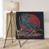 Ворон с кулоном Мифология птицы 80х80 Раскраска картина по номерам на холсте