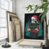 Скелет с пивом зимним вечером / Зима / Новый год 100х125 см Раскраска картина по номерам на холсте