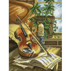 Натюрморт со скрипкой Алмазная вышивка мозаика на подрамнике Белоснежка