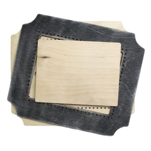  Прямоугольник серо-синяя большая Рамка деревянная для вышивки ОР-256