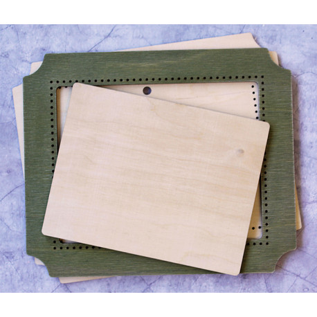  Прямоугольник зеленая средняя Рамка деревянная для вышивки ОР-261