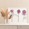 Утренние розы Коллекция Line Абстракция Цветы Интерьерная Раскраска картина по номерам на холсте