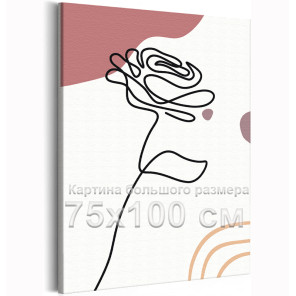 Хрупкая роза Коллекция Line Абстракция Цветы Интерьерная 75х100 Раскраска картина по номерам на холсте