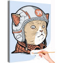 Котик в гоночном шлеме Кошки Животные Кот Для детей Детские Раскраска картина по номерам на холсте
