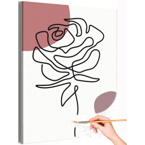 Голландская роза Коллекция Line Абстракция Цветы Интерьерная Раскраска картина по номерам на холсте