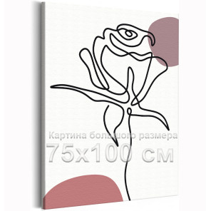 Голландская роза 2 Коллекция Line Абстракция Цветы Интерьерная 75х100 Раскраска картина по номерам на холсте