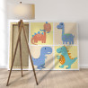 Динозавры пастельные Животные Для детей Детские Для девочек Для мальчиков Для малышей 80х80 Раскраска картина по номерам на холс