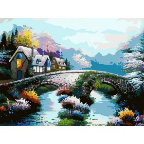 Старинный мост Раскраска картина по номерам акриловыми красками на холсте Белоснежка