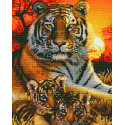 Семья тигров Алмазная вышивка мозаика без подрамника
